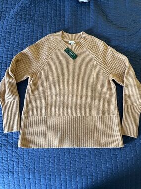 L.L. Bean Women's Super Soft Crewneck Waffle Sweater NWT-FACTORY FLAW